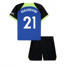 Tottenham Hotspur Dejan Kulusevski #21 Bortaställ Barn 2022-23 Korta ärmar (+ Korta byxor)
